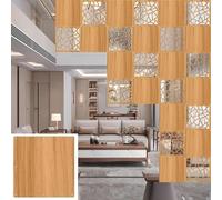 SAFWELAU Pannelli Divisorio Fai Da Te Divisori Da Appendere con Kit Completo, Spessore 5 mm Divisioni di plastica di legno impermeabili, Schermo decorativo semi-privacy, 2 stili (Color : Natural a,