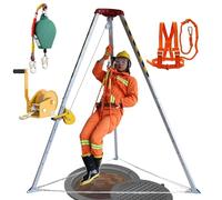 SAFWELAU Treppiedi Kit treppiede per spazi ristretti per il tunnel del pozzo fognario, Treppiede di sicurezza di salvataggio pieghevole con protezione anticaduta e cintura di sicurezza,(1200LBS Winch+