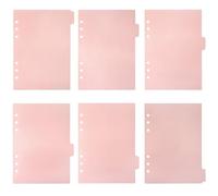 safycaby 6 divisori per raccoglitori A5, formato A5, a 6 anelli, divisori per raccoglitori a 6 anelli, calendari, pagine per quaderni, colore: rosa