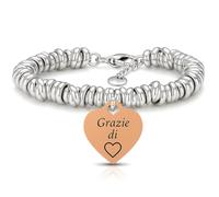 SAGA GIOIELLI Bracciale Donna con Scritte, Pensieri e Parole, Idea Regalo Amica Speciale, Sorelle, Mamma, Nonna, Nodini Intrecciati e Ciondolo, Regali Portafortuna