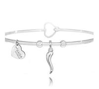 SAGA GIOIELLI BRACCIALE DONNA CORNO PORTAFORTUNA ACCIAIO