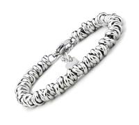 SAGA GIOIELLI® BRACCIALE DONNA INTRECCIATO NODINI ACCIAIO DIVERSI COLORI (ARGENTATO)