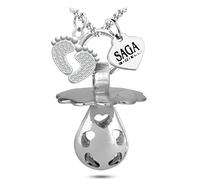 SAGA GIOIELLI® COLLANA CHIAMA ANGELI BOLA MESSICANA CIUCCIO PIEDINI CRISTALLI