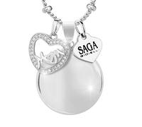 SAGA GIOIELLI® COLLANA CHIAMA ANGELI GRAVIDANZA BOLA MESSIACANA CUORE DI MAMMA CRISTALLI