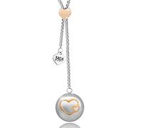 SAGA GIOIELLI® COLLANA CHIAMA ANGELI GRAVIDANZA BOLA SALISCENDI LUNGHEZZA REGOLABILE DOPPIO CUORE DORATO