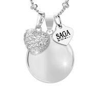 SAGA GIOIELLI - Collana Chiama Angeli Gravidanza Lunga con Ciondolo Richiamo Degli Angeli Gravidanza, Idee Regali per Donne Incinte come Porta Fortuna, Regalo per Futura Mamma