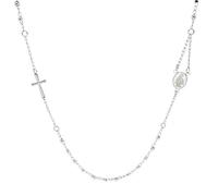 SAGA GIOIELLI COLLANA ROSARIO UOMO DONNA GIROGOLA SFERE ARGENTO ACCIAIO