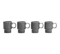sagaform Set di 4 Tazze da Caffè "Coffee & More" - Grigio - 1 set