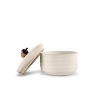 Sagaform Ellen 5018423 - Scatola con coperchio in gres porcellanato, diametro: 13,5 cm, altezza: 7,5 cm, colore: Bianco