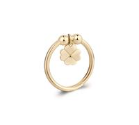 Sagapo Anello Acciaio Dorato Con Ciondolo Quadrifoglio Sagapò SFE38 S'agapo