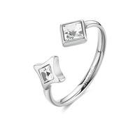S'Agapõ Anello Donna, Anello Regolabile in Acciaio e Cristalli | Collezione Luce - SCE61
