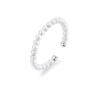 S'Agapõ Anello Donna, Anello Regolabile in Acciaio e Perle | Collezione Wisdom - SWI33