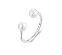 S'Agapõ Anello Donna, Anello Regolabile in Acciaio e Perle | Collezione Wisdom - SWI34