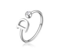 ANELLO DA DONNA IN ACCIAIO CON INIZIALE LETTERA D S'AGAPO CLICK SCK175 (2201)