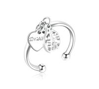 S'Agapõ Anello Donna in Acciaio e Cristalli con Simbolo Coccinella | Collezione You - SYO33C