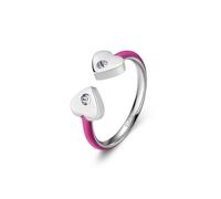 S'Agapõ Anello Donna in Acciaio e Cristalli con Simbolo Cuore | Collezione Vibes - SVB68