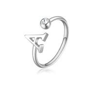 ANELLO DA DONNA IN ACCIAIO CON INIZIALE LETTERA A S'AGAPO CLICK SCK172 (2198)