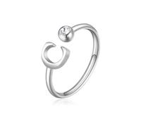 S'Agapõ Anello Donna in Acciaio e Cristalli con Simbolo Lettere | Collezione Click - SCK174