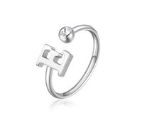 ANELLO DA DONNA IN ACCIAIO CON INIZIALE LETTERA E S'AGAPO CLICK SCK176 (2202)