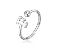 ANELLO DA DONNA IN ACCIAIO CON INIZIALE LETTERA F S'AGAPO CLICK SCK177 (2203)