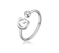 S'Agapõ Anello Donna in Acciaio e Cristalli con Simbolo Lettere | Collezione Click - SCK178