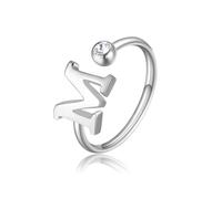 ANELLO DA DONNA IN ACCIAIO CON INIZIALE LETTERA M S'AGAPO CLICK SCK184 (2207)