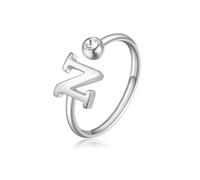 ANELLO DA DONNA IN ACCIAIO CON INIZIALE LETTERA N S'AGAPO CLICK SCK185 (2208)