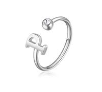 S'Agapõ Anello Donna in Acciaio e Cristalli con Simbolo Lettere | Collezione Click - SCK187