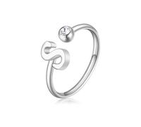 S'Agapõ Anello Donna in Acciaio e Cristalli con Simbolo Lettere | Collezione Click - SCK189