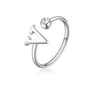 S'Agapõ Anello Donna in Acciaio e Cristalli con Simbolo Lettere | Collezione Click - SCK192