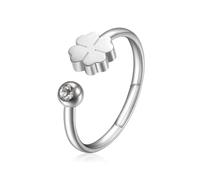 S'Agapõ Anello Donna In Acciaio Con Simbolo Quadrifoglio | Collezione Click - SCK87