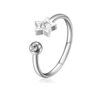 S'Agapõ Anello Donna in Acciaio e Cristalli con Simbolo Stella | Collezione Click - SCK89