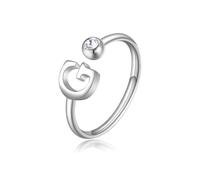 ANELLO DA DONNA IN ACCIAIO CON INIZIALE LETTERA G S'AGAPO CLICK SCK178 (2204)