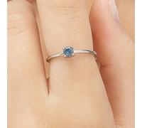 Sagapò Anello Solitario Zircone Azzurro Acciaio Regolabile S'agapo Donna SDZ35