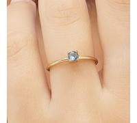 Sagapo Anello Solitario Zircone Azzurro Donna Acciaio Oro Regolabile SDZ38
