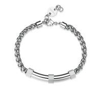 S'AGAPO BOUND BRACCIALE DA UOMO IN ACCIAIO MAGLIA E CENTRALE SATINATO SBD14