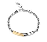 S'AGAPO BOUND BRACCIALE DA UOMO IN ACCIAIO MAGLIA FUNE E CENTRALE SATINATO SBD13