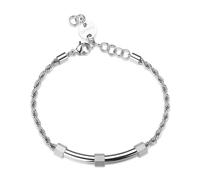 S'AGAPO BOUND BRACCIALE DA UOMO IN ACCIAIO MAGLIA FUNE E CENTRALE SATINATO SBD16