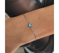 Sagapo Bracciale Acciaio Cuoricino Piccolo Smalto Verde Acqua S'agapo SCK12