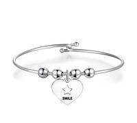 SAGAPO BRACCIALE Be My Always ACCIAIO CUORE con STELLA e scritta SMILE SBM45