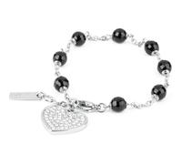 SAGAPO BRACCIALE CUORE Donna Acciaio E Onice Sagapò Cristalli SFH11 S'agapo