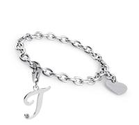 Sagapo Bracciale Donna Acciaio Con Ciondolo Lettera T S'agapo SHAC2 SHA198