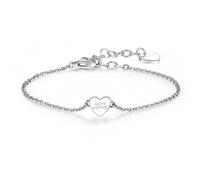 Sagapo Bracciale Donna Acciaio Cuore Catena Fine Smalto Verde Acqua SCK11 SCK12