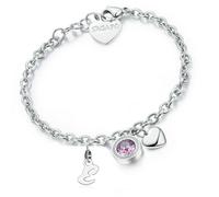Bracciale LUCKY LIGHT in acciaio con cuore e swarovski light rose S'Agapõ Donna