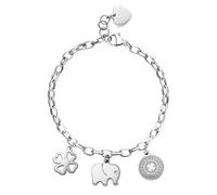 S'Agapõ Bracciale Donna, Bracciale Componibile in Acciaio e Cristalli | Collezione Happy - SHAR12