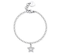 S'Agapõ Bracciale Donna, Bracciale Componibile in Acciaio e Cristalli con Simbolo Stella | Collezione Happy - SHAR28