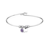 S'Agapõ Bracciale Donna, Bracciale Rigido in Acciaio e Cristalli con Simbolo Farfalla | Collezione Lucky Light - SKT33