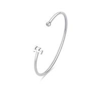 Bracciale rigido CLICK in acciaio cristallo bianco lettera F S'Agapõ Donna SCK21