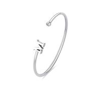 S'Agapõ Bracciale Donna, Bracciale Rigido in Acciaio e Cristalli con Simbolo Lettere | Collezione Click - SCK224