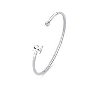 S'Agapõ Bracciale Donna, Bracciale Rigido in Acciaio e Cristalli con Simbolo Lettere | Collezione Click - SCK228